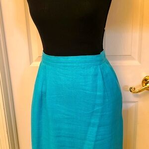 Turquoise Linen suit (jacket  and skirt never worn